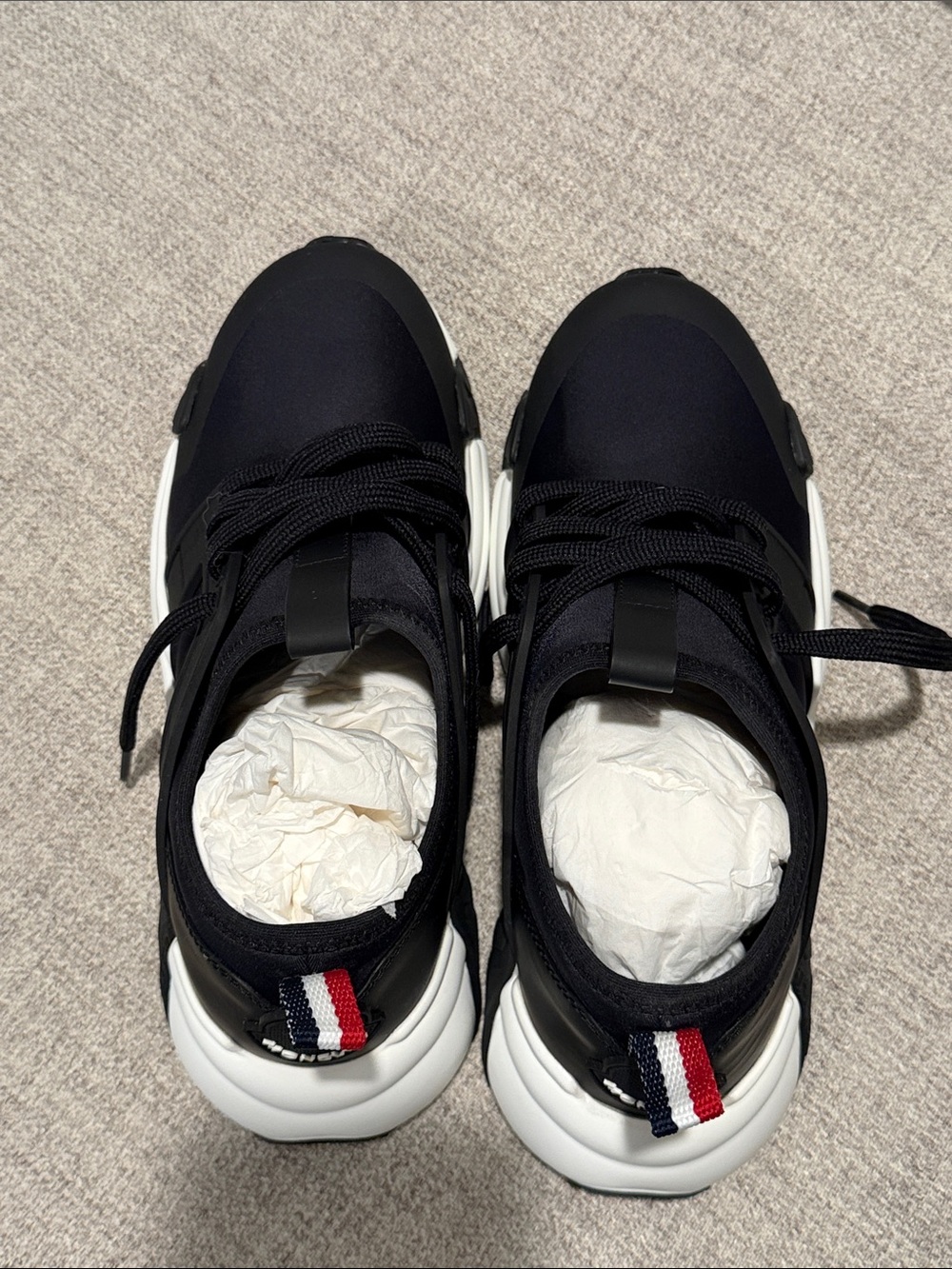 NIB- Authentic Moncler Sneakers Authenticity Card, Dust Bags- Lunarove Size 8.5 - Picture 4 of 11
